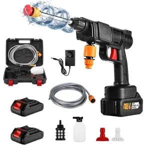 Portable rechargeable high-pressure cleaning washer.